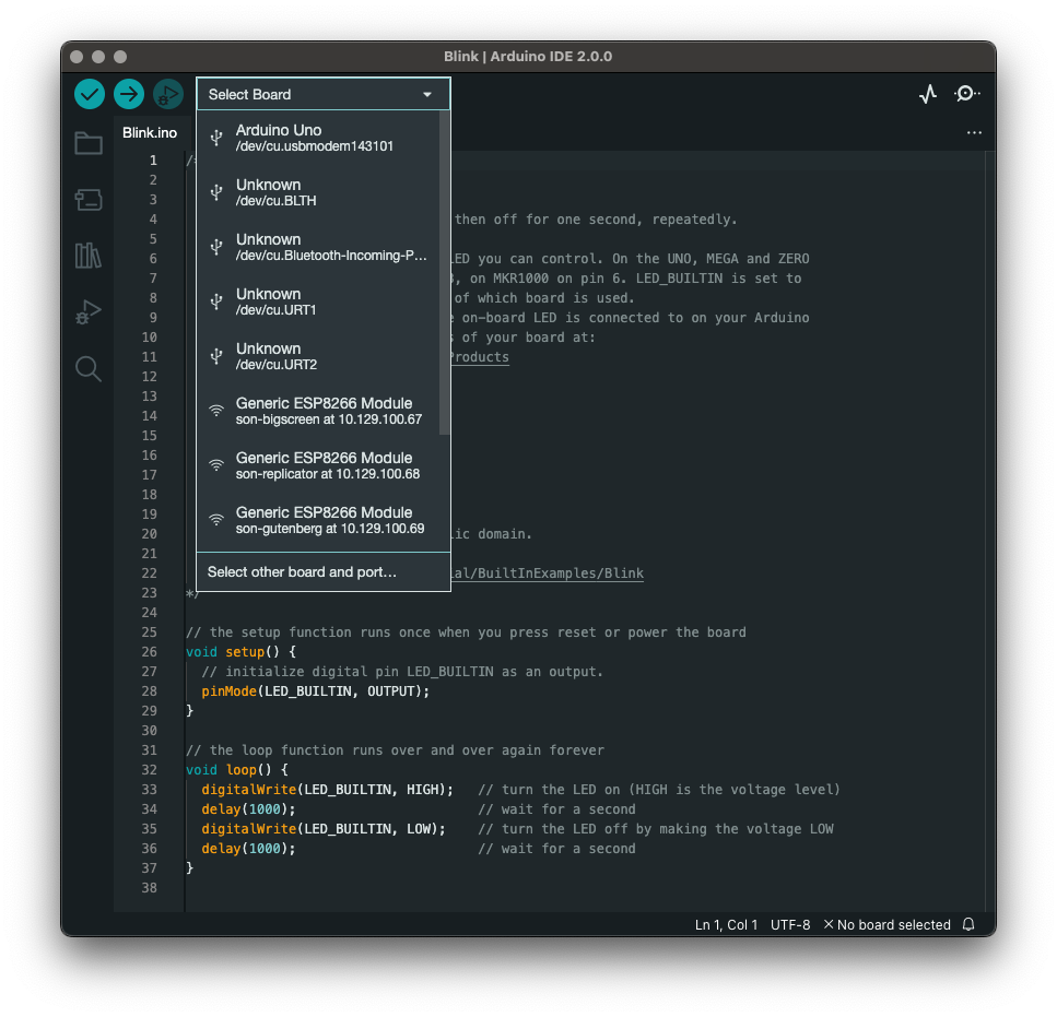 Arduino Menus Screenshot
