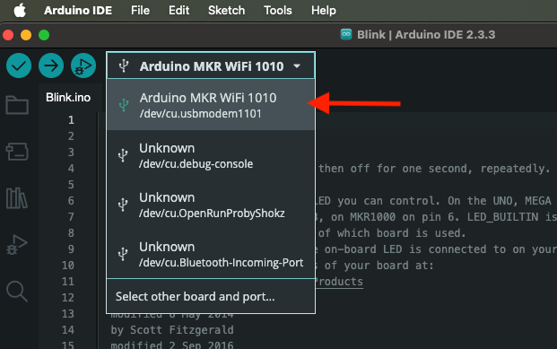 Arduino Menus Screenshot