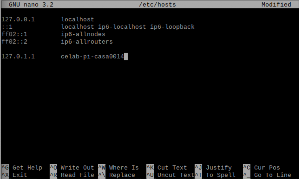 screenshot of hosts file