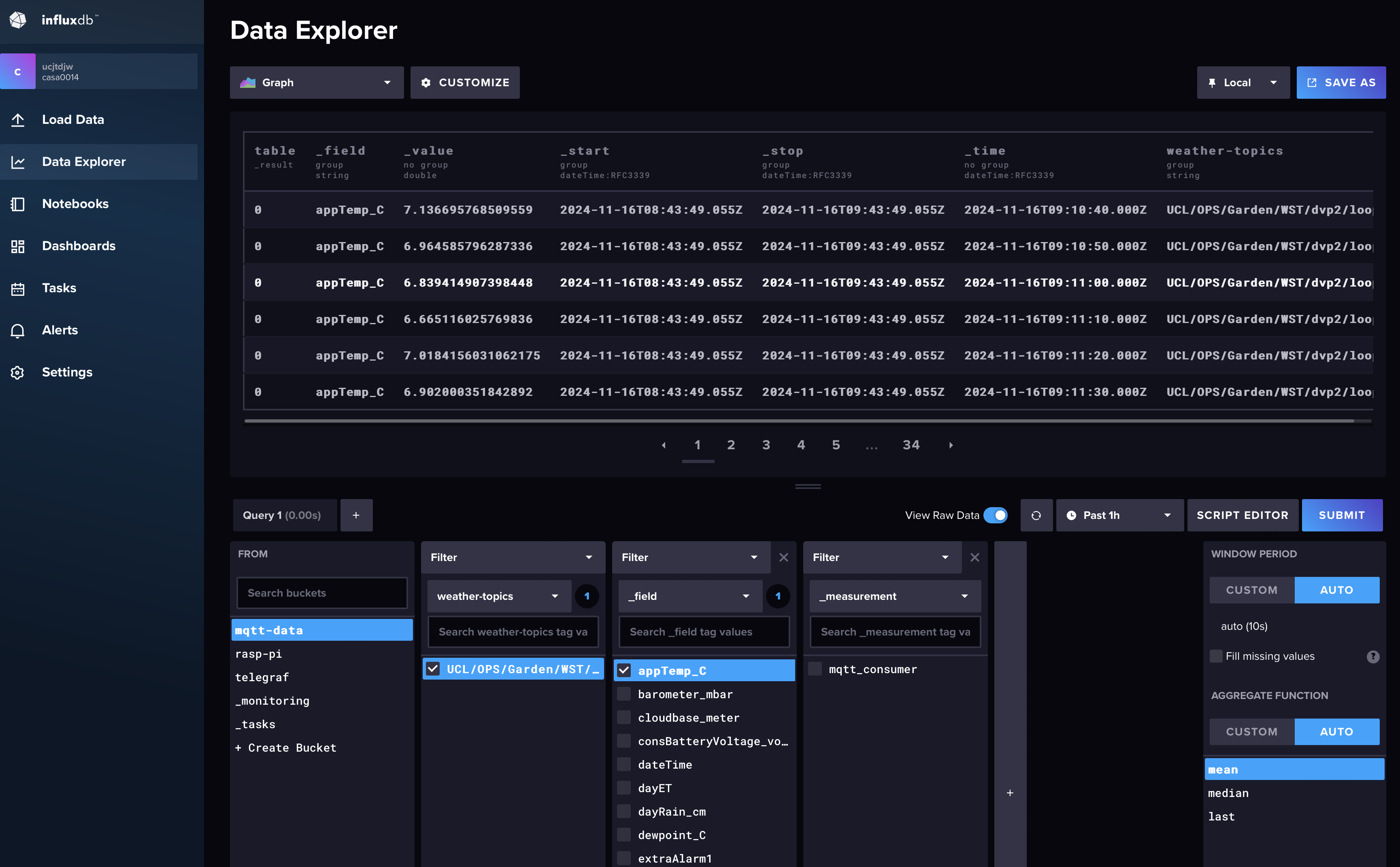 Screenshot of Data Explorer