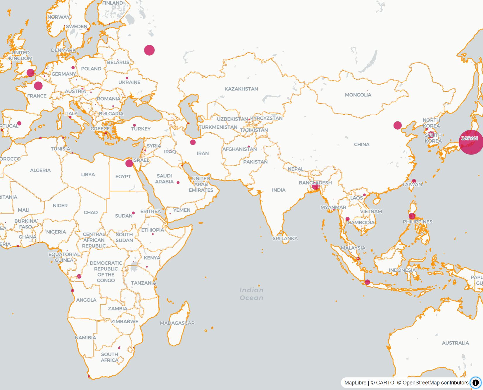 maplibre with carto positron basemap