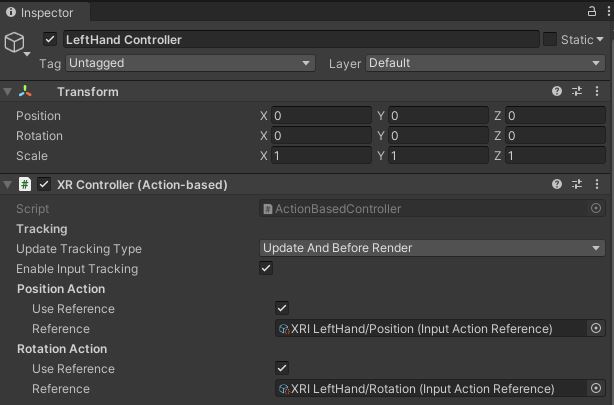 Position and Rotation Actions