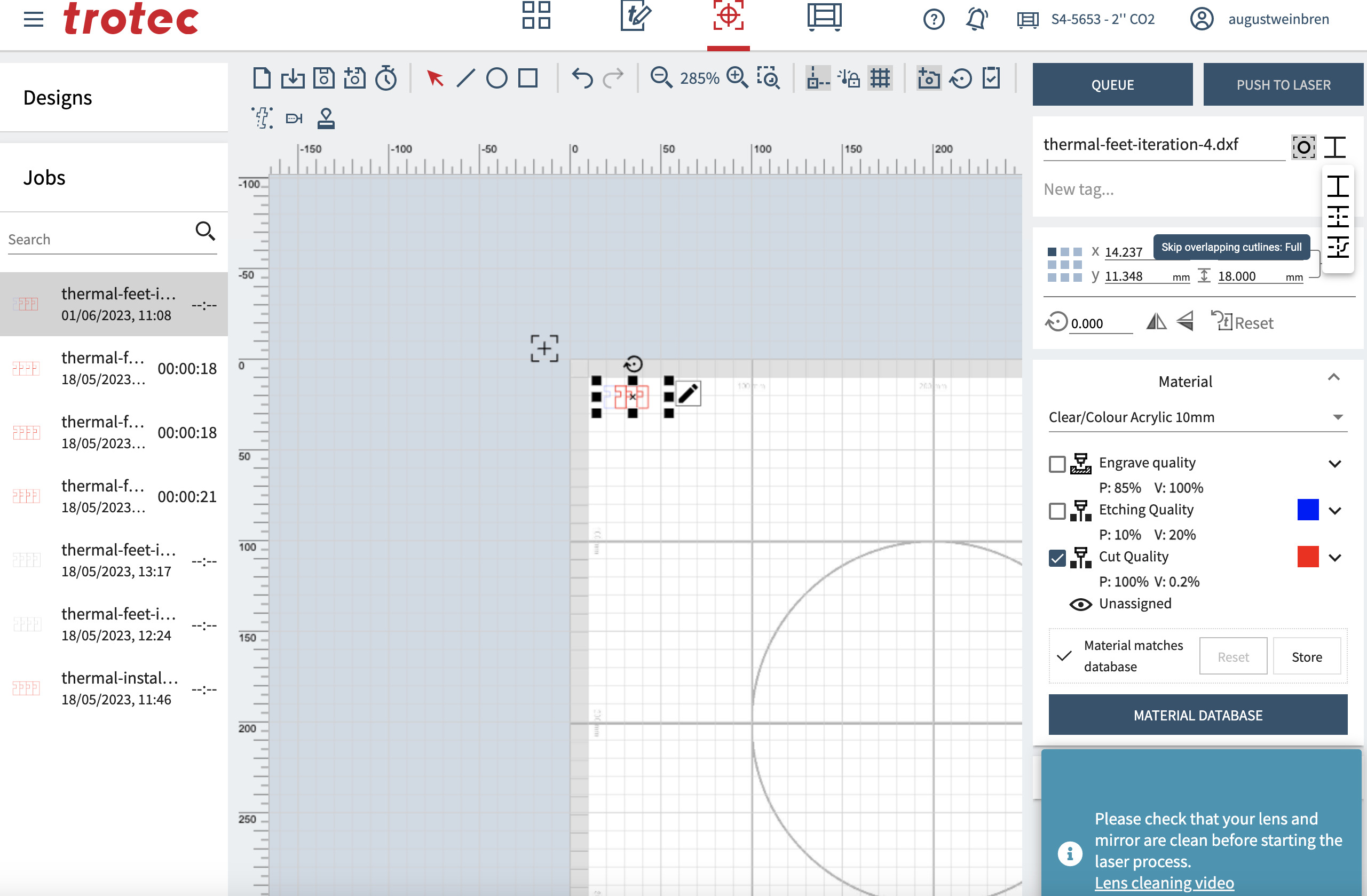 Overlap style selection