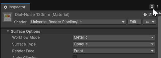 Lock the view of the inspector on the currently selected object