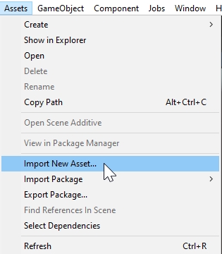 Import new Asset