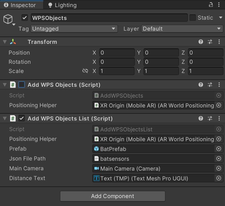 Public variable for the AddWPSObjectsList component